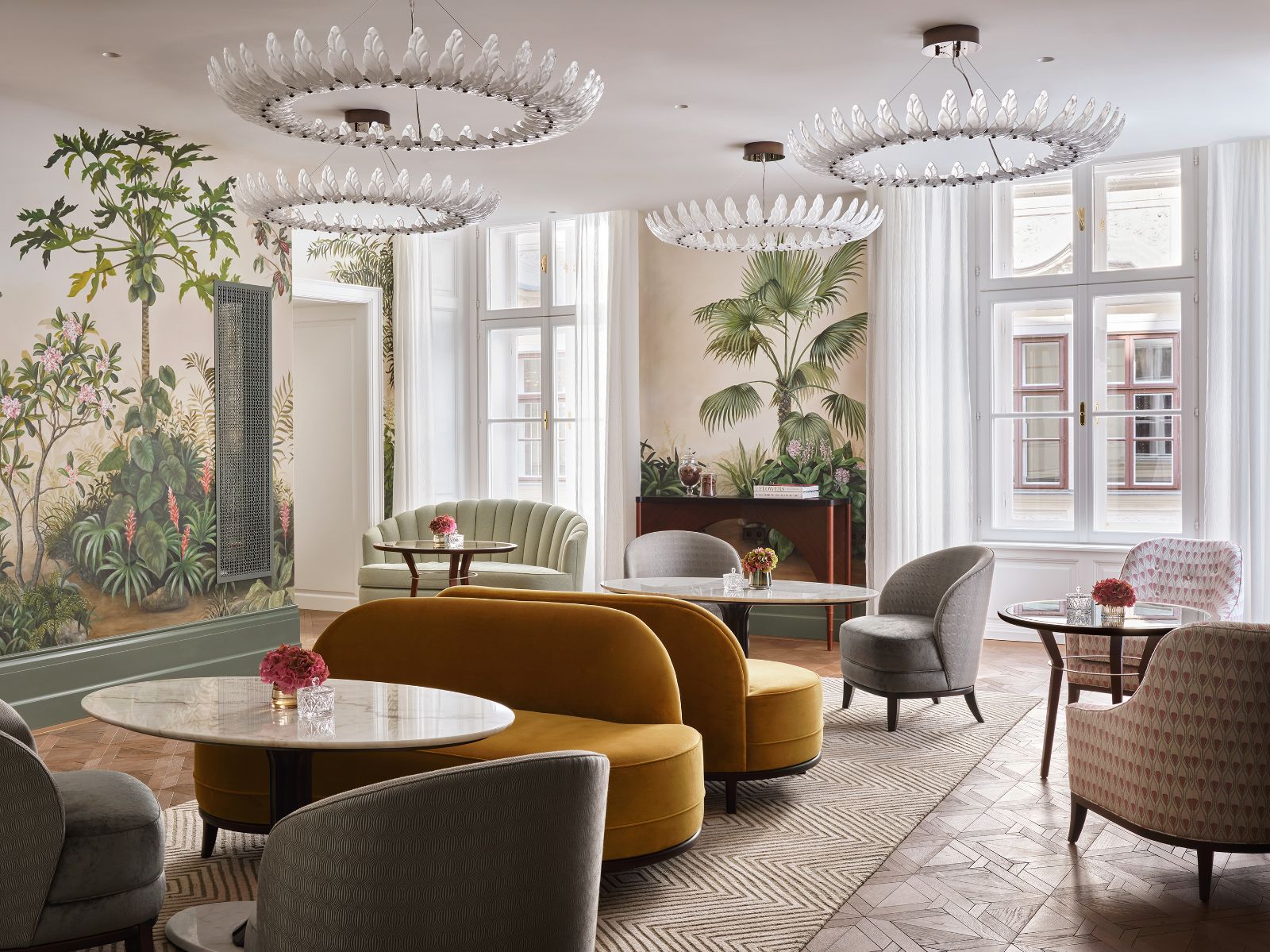 Salon Aurelie dining and seating at the Rosewood Vienna in Austria
