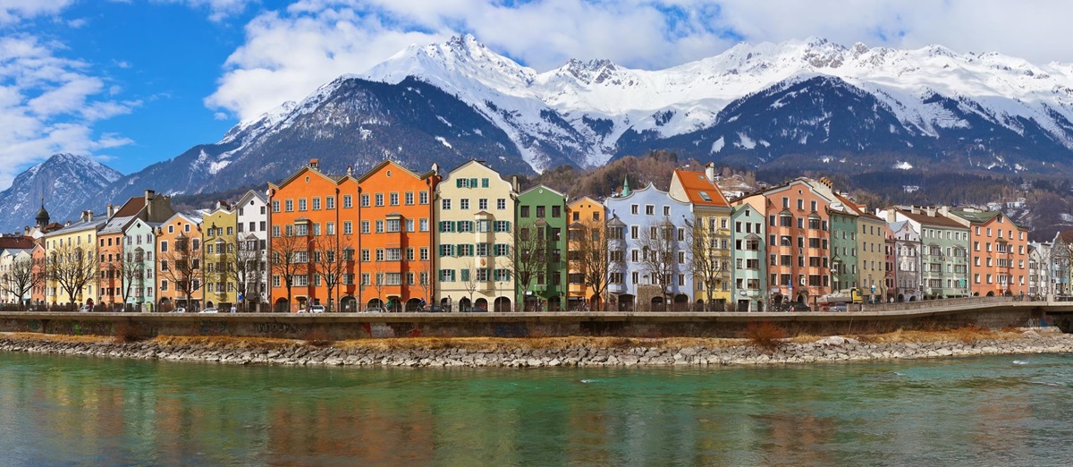 Innsbruck wide exterior view in Austria