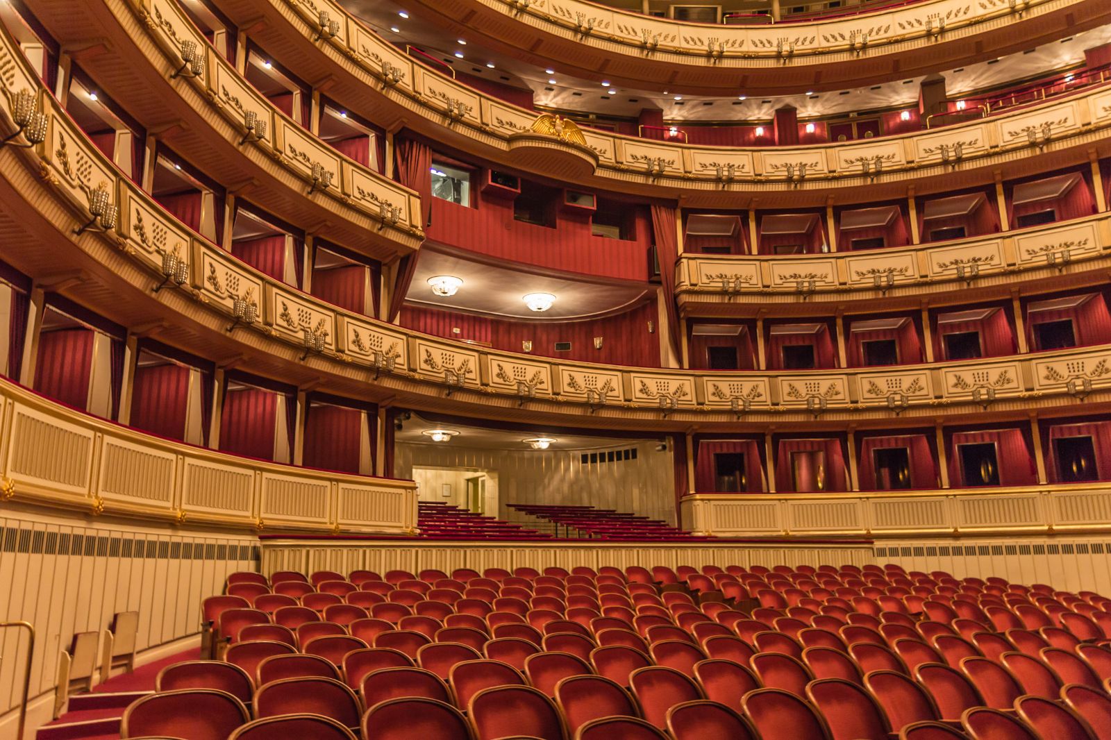 Interior of Vienna State Opera house in Austria