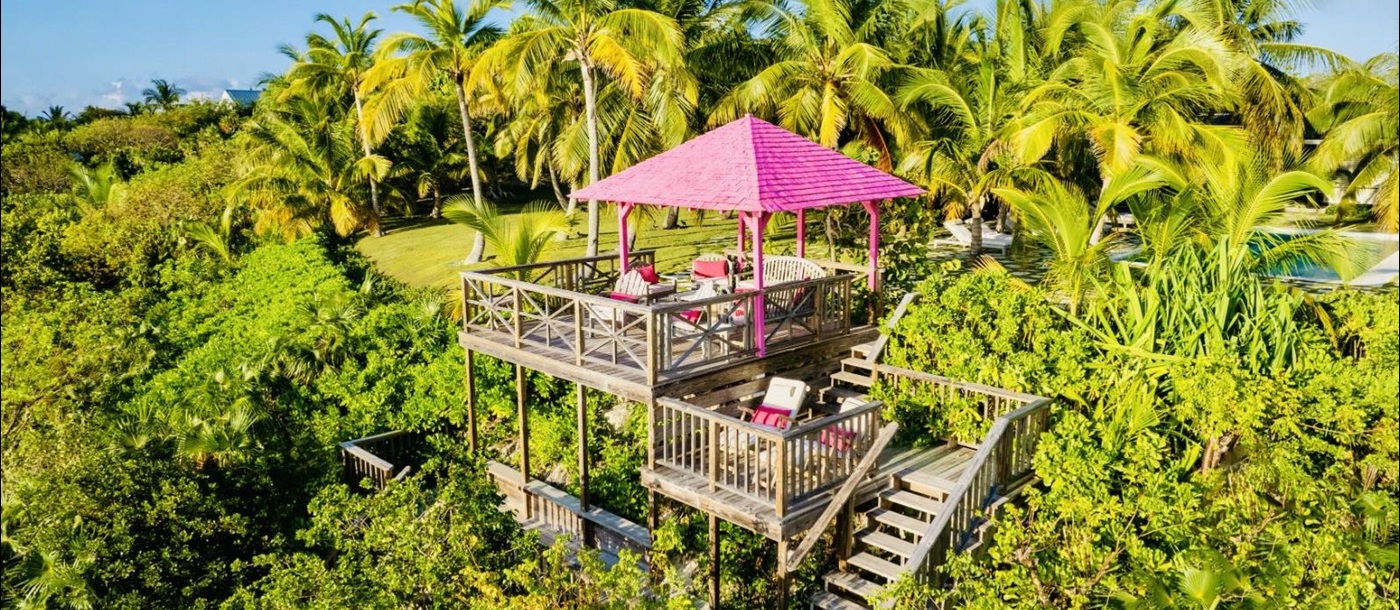 Pink Gazebo at Beacon Hill Estate in the Bahamas