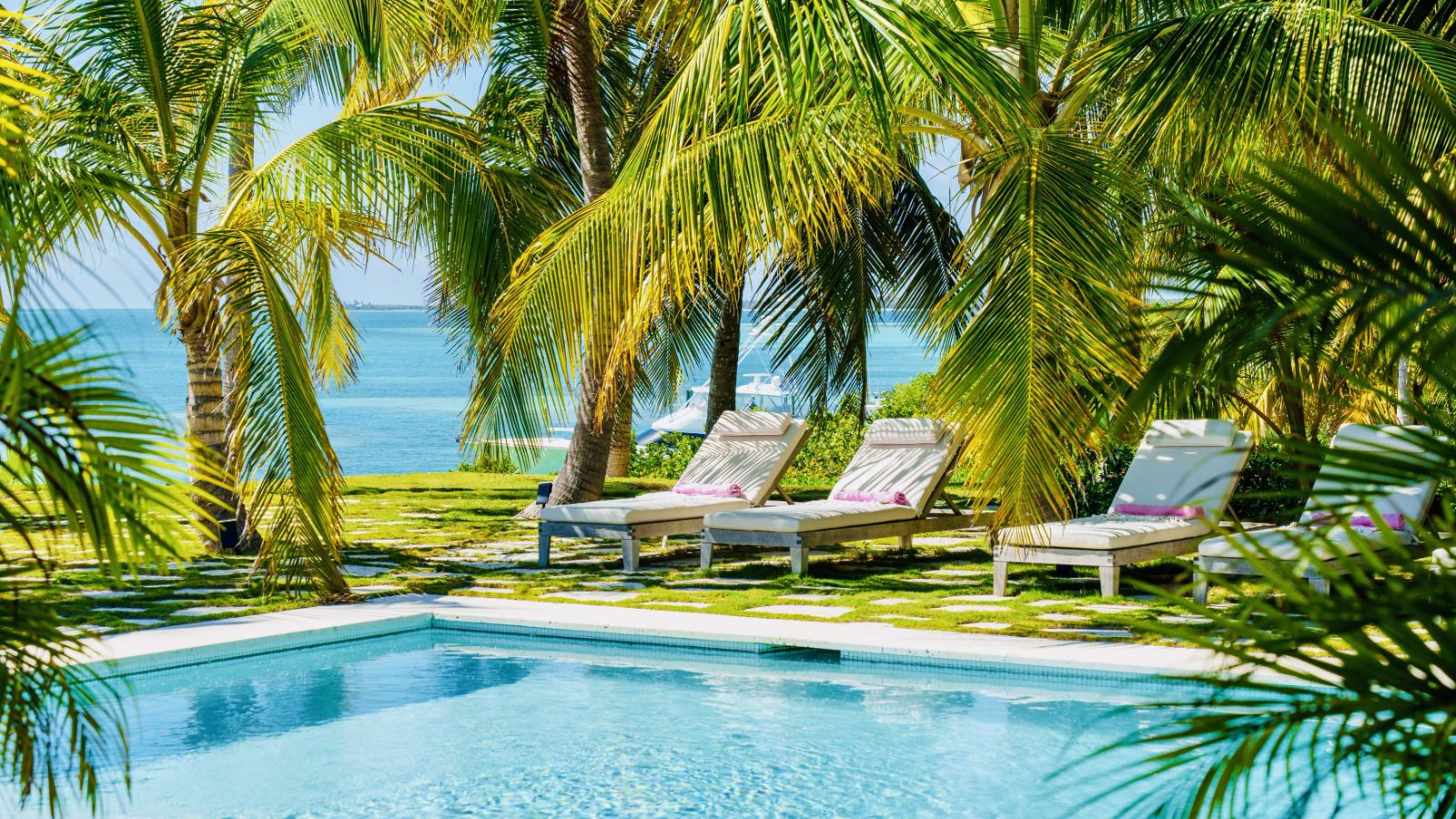 Poolside at Beacon Hill Estate in the Bahamas