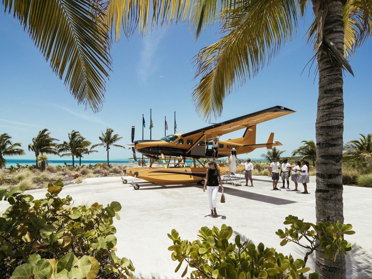 A seaplane at Over Yonder Cay
