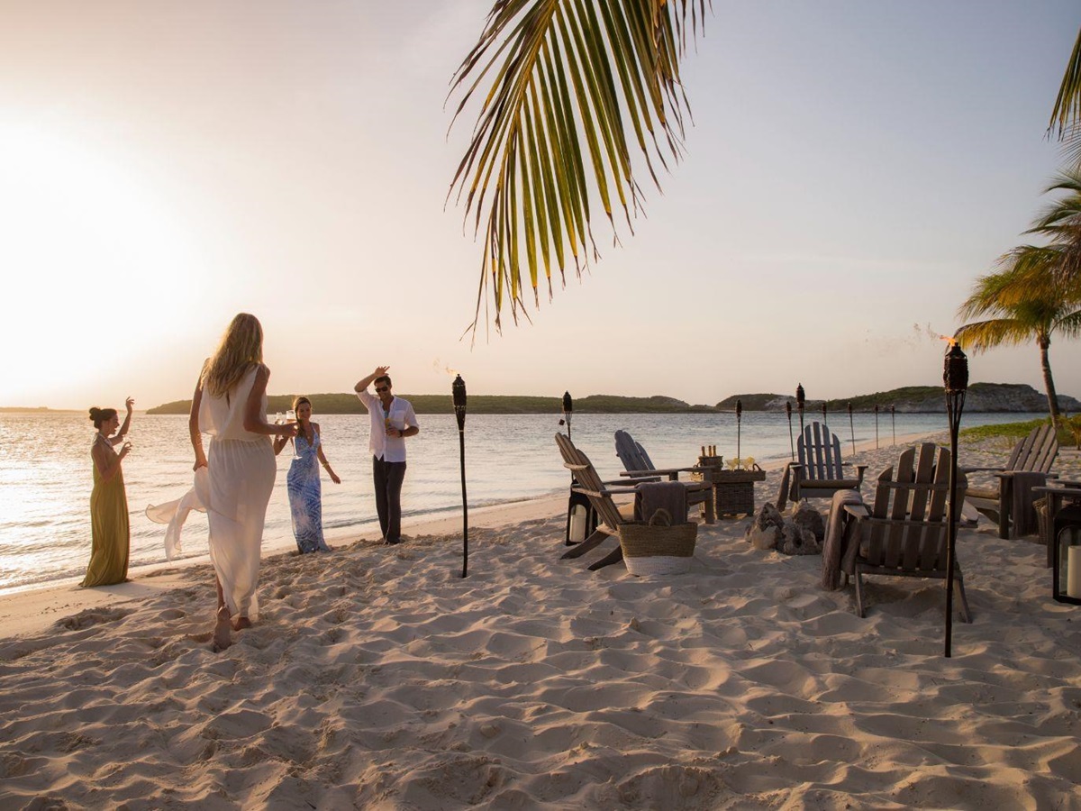 Beach Party at Over Yonder Cay in the Bahamas