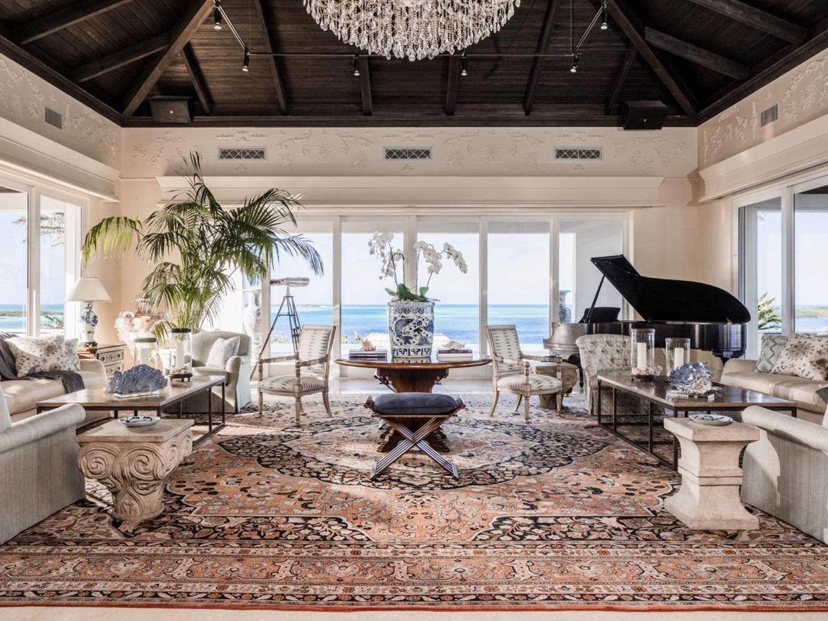 Meridian House Living Room at Over Yonder Cay in the Bahamas