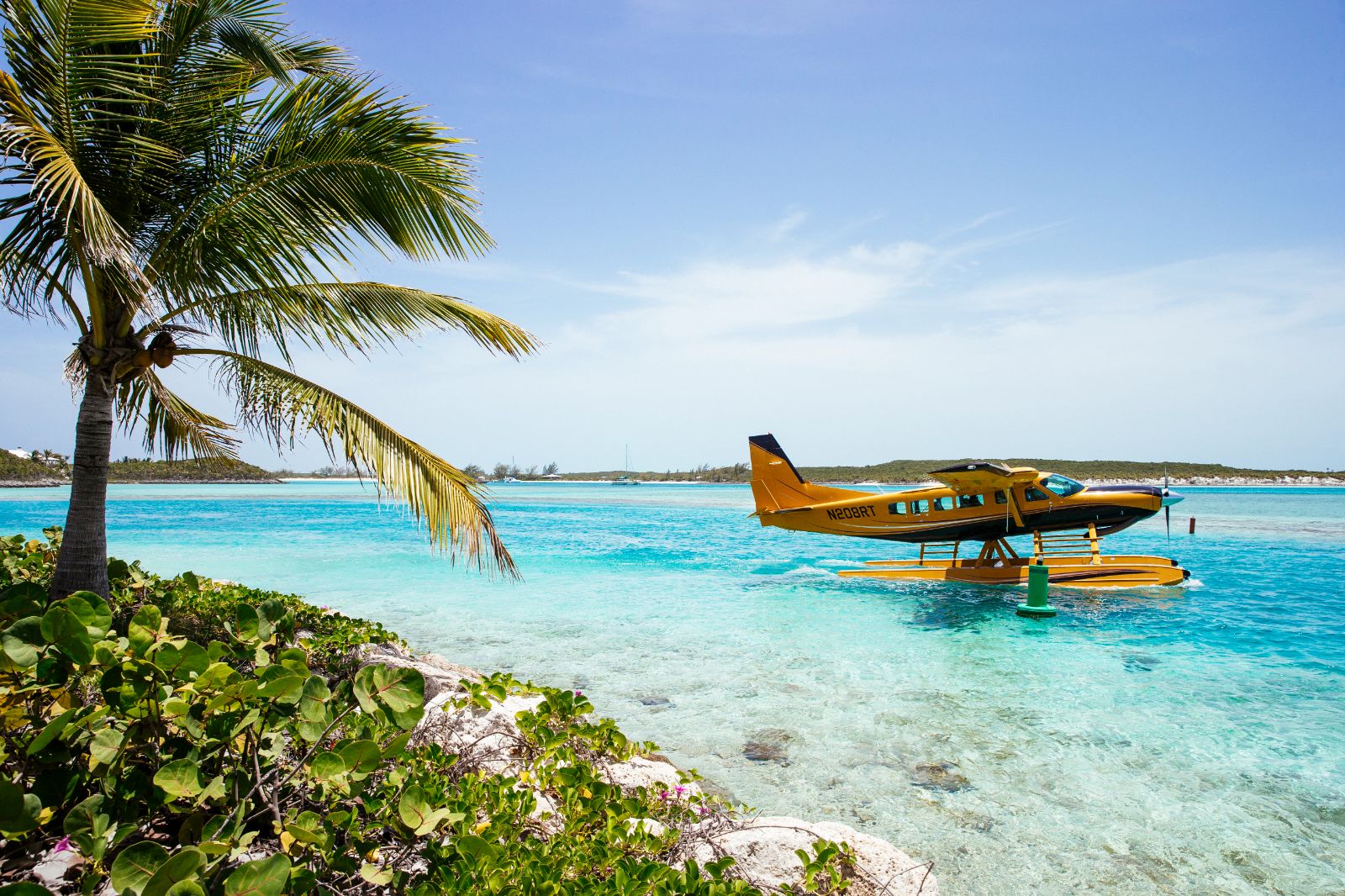 Sea Plane at Over Yonder Cay in the Bahamas