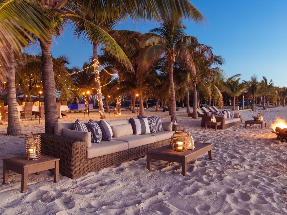 Sunset on the Beach at Over Yonder Cay in the Bahamas