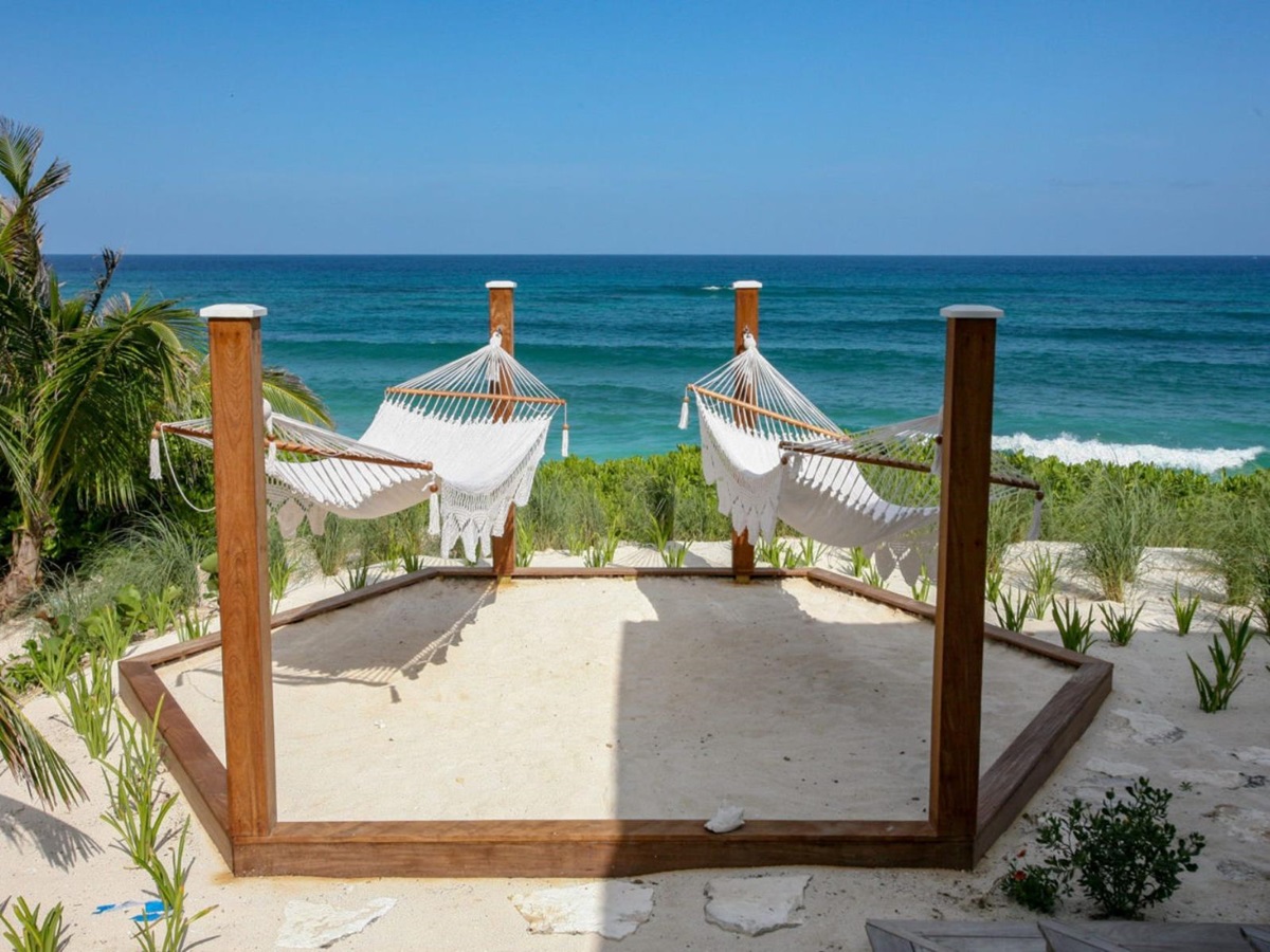 Hammocks at Sea Oats, Elbow Cay in the Bahamas