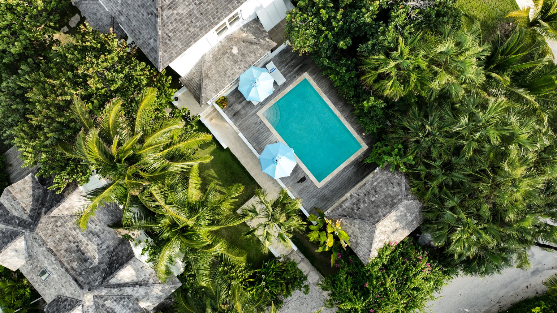 Aerial View of the Swimming Pool at Sea Siren in the Bahamas
