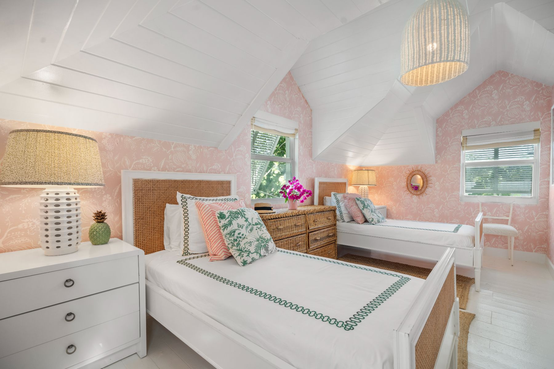 Twin Bedroom in the Guest House at Sea Siren in the Bahamas