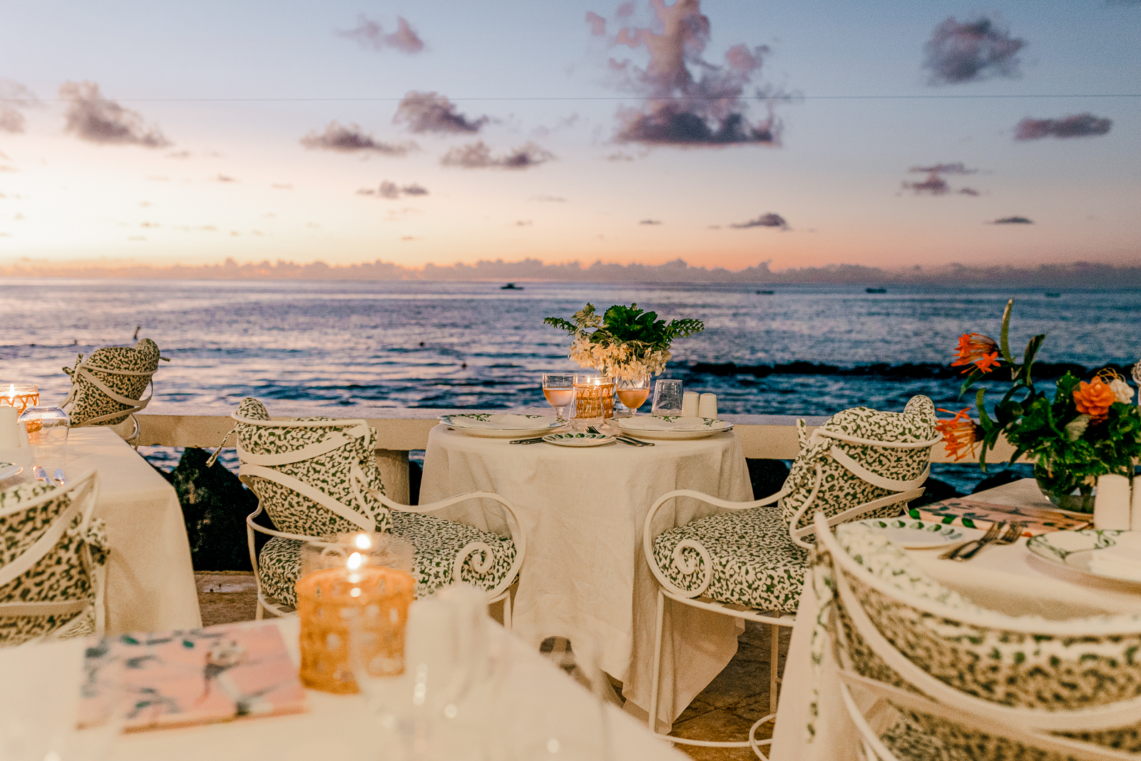 Alfresco dining during the evening at Cobbler's Cove in Barbados
