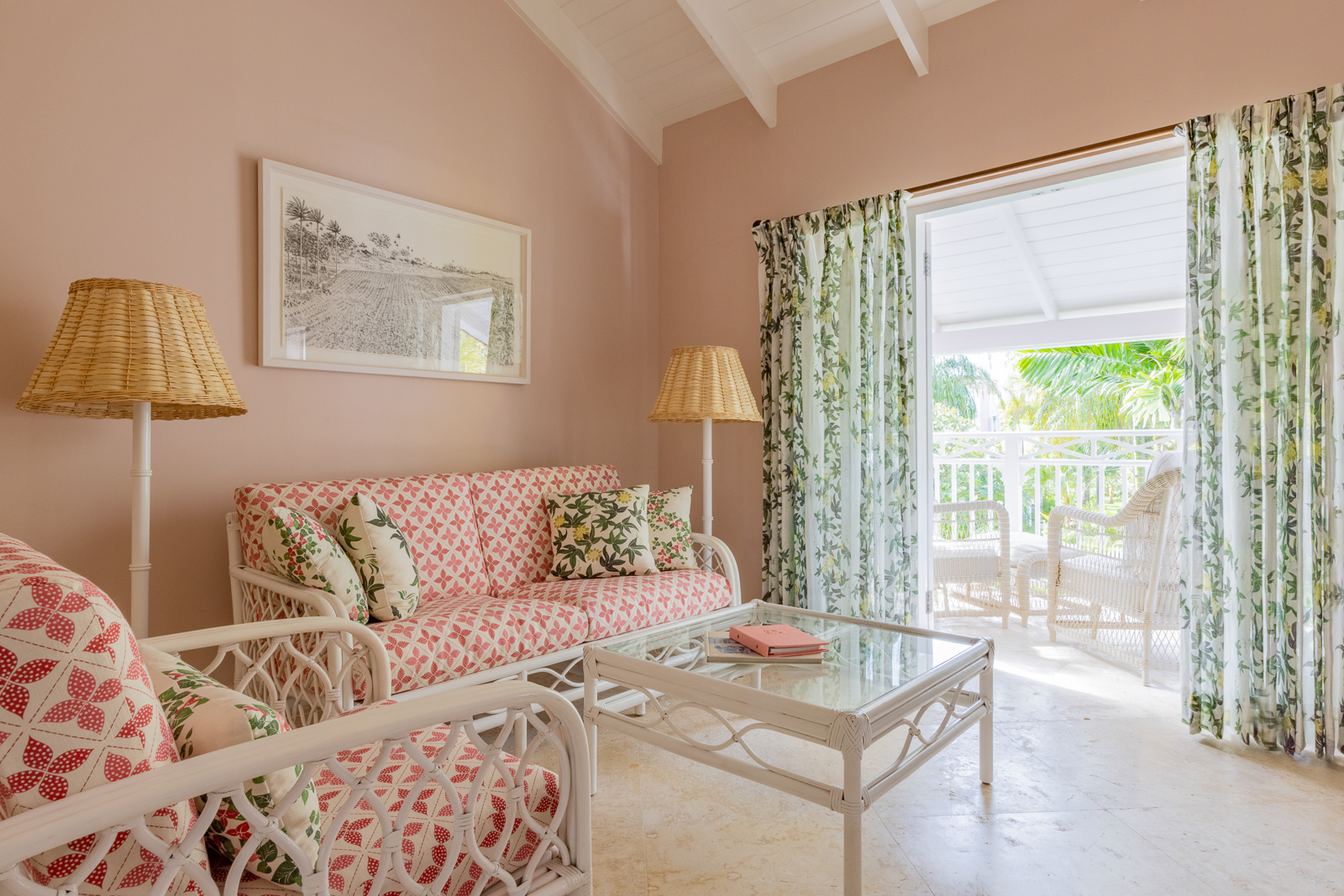 Guest living area at Cobbler's Cove in Barbados