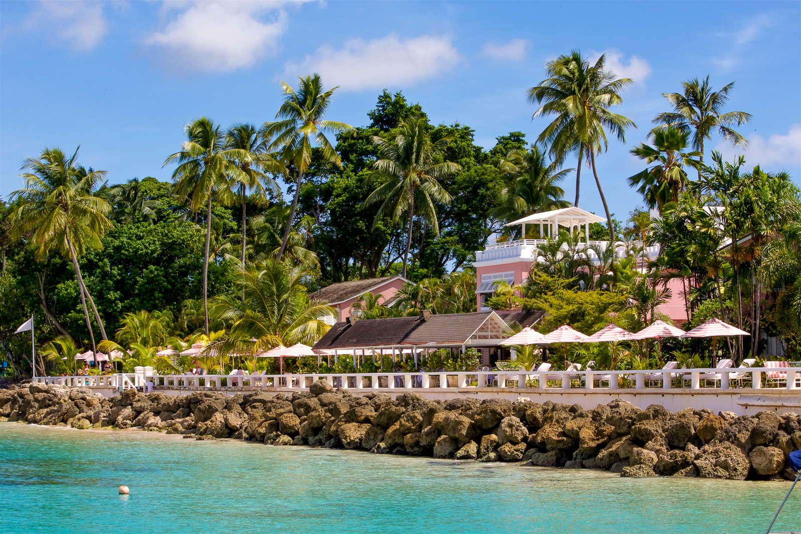 Seafront view of Cobbler's Cove resort in Barbados