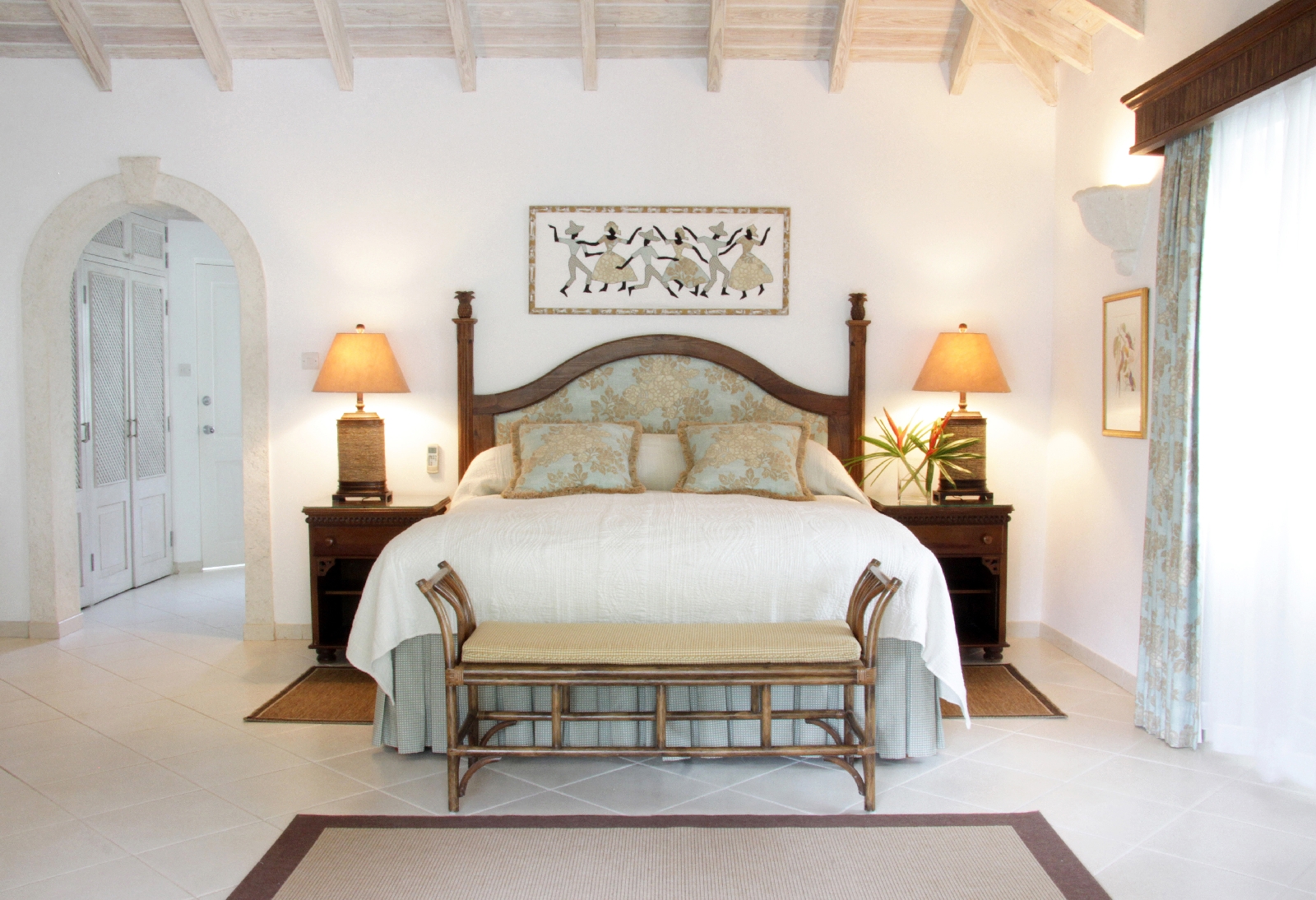 a double bedroom in one of the appartments of coral reef club, barbados