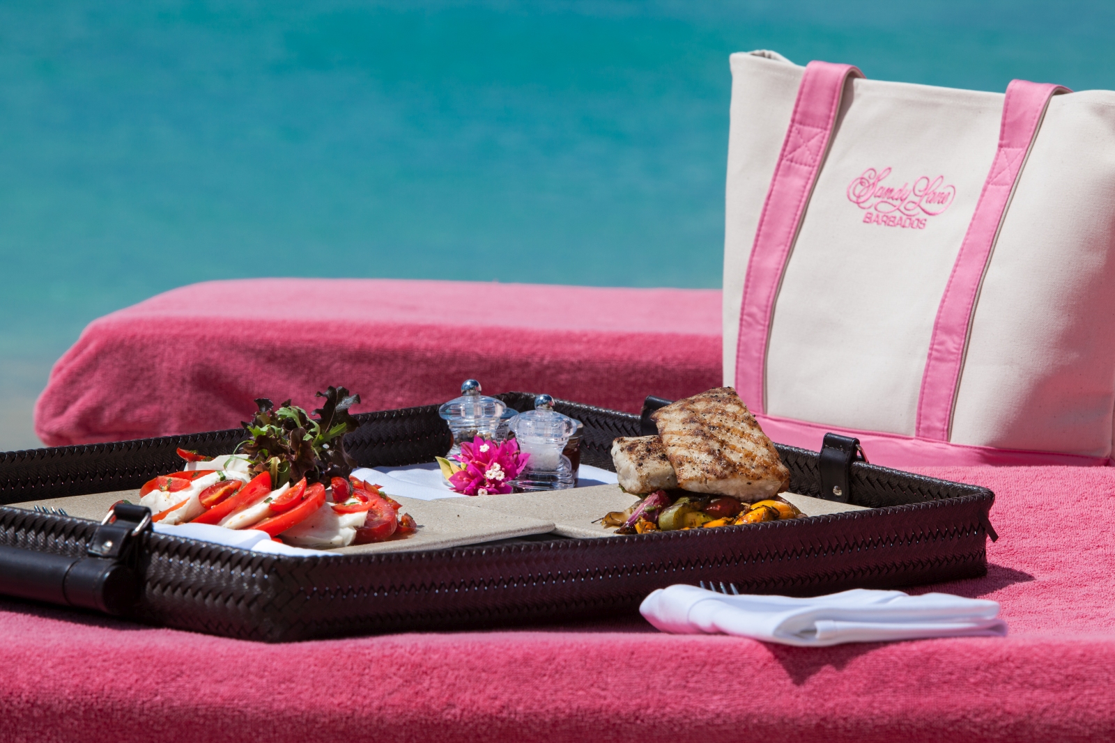 Meal served by the pool