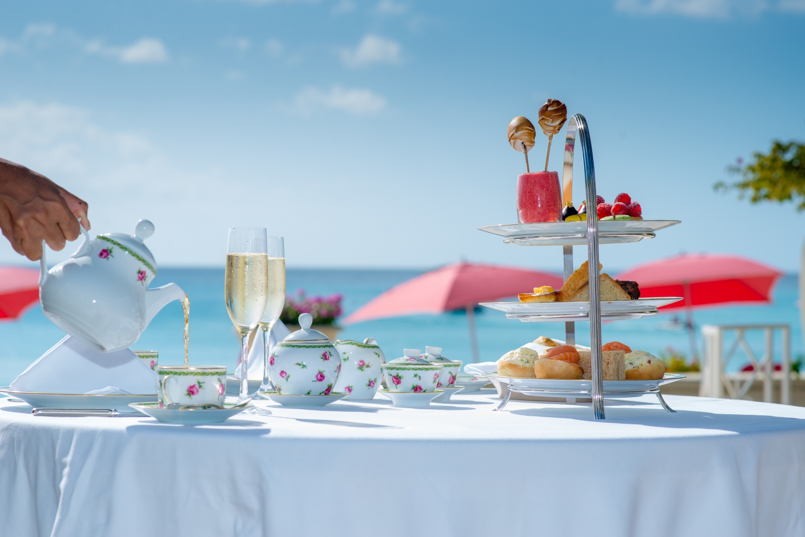 Afternoon tea with sea view