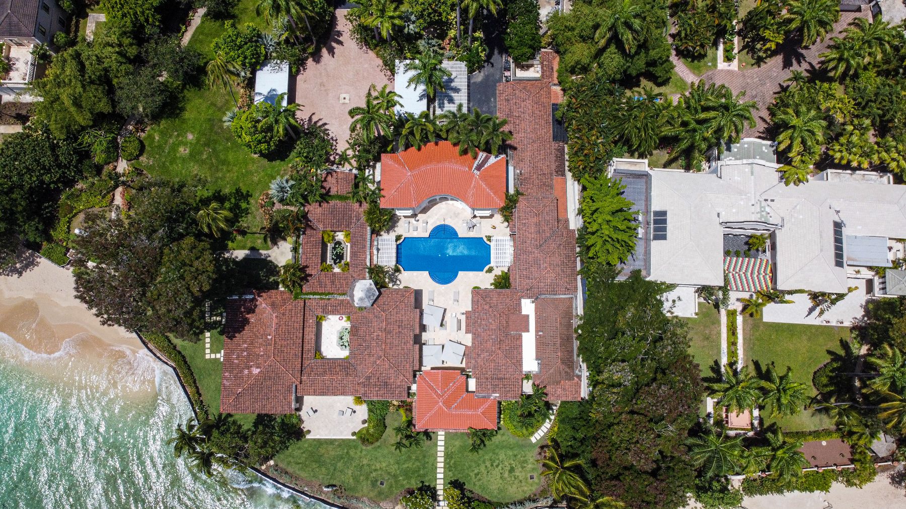 Aerial shot of villa at Bachelor Hall in Barbados