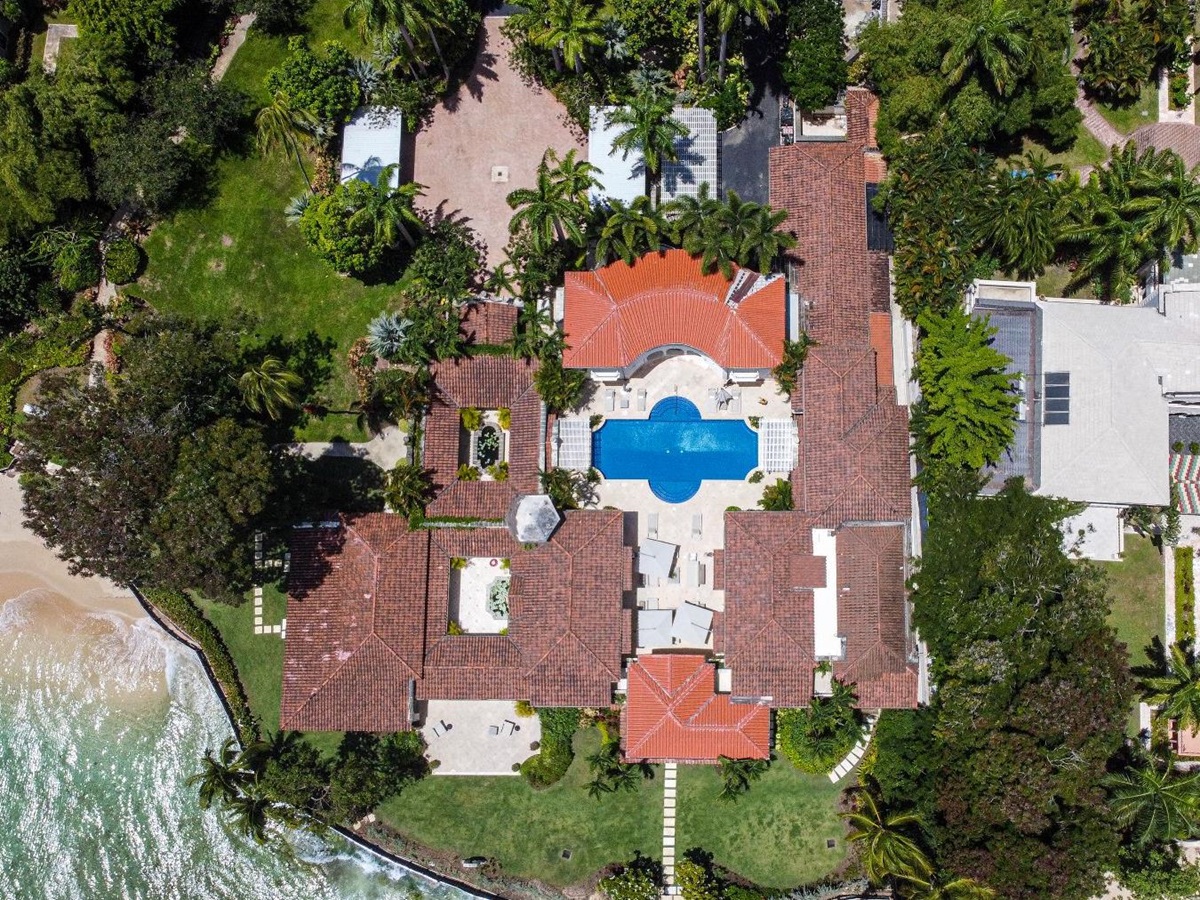 Aerial shot of villa at Bachelor Hall in Barbados