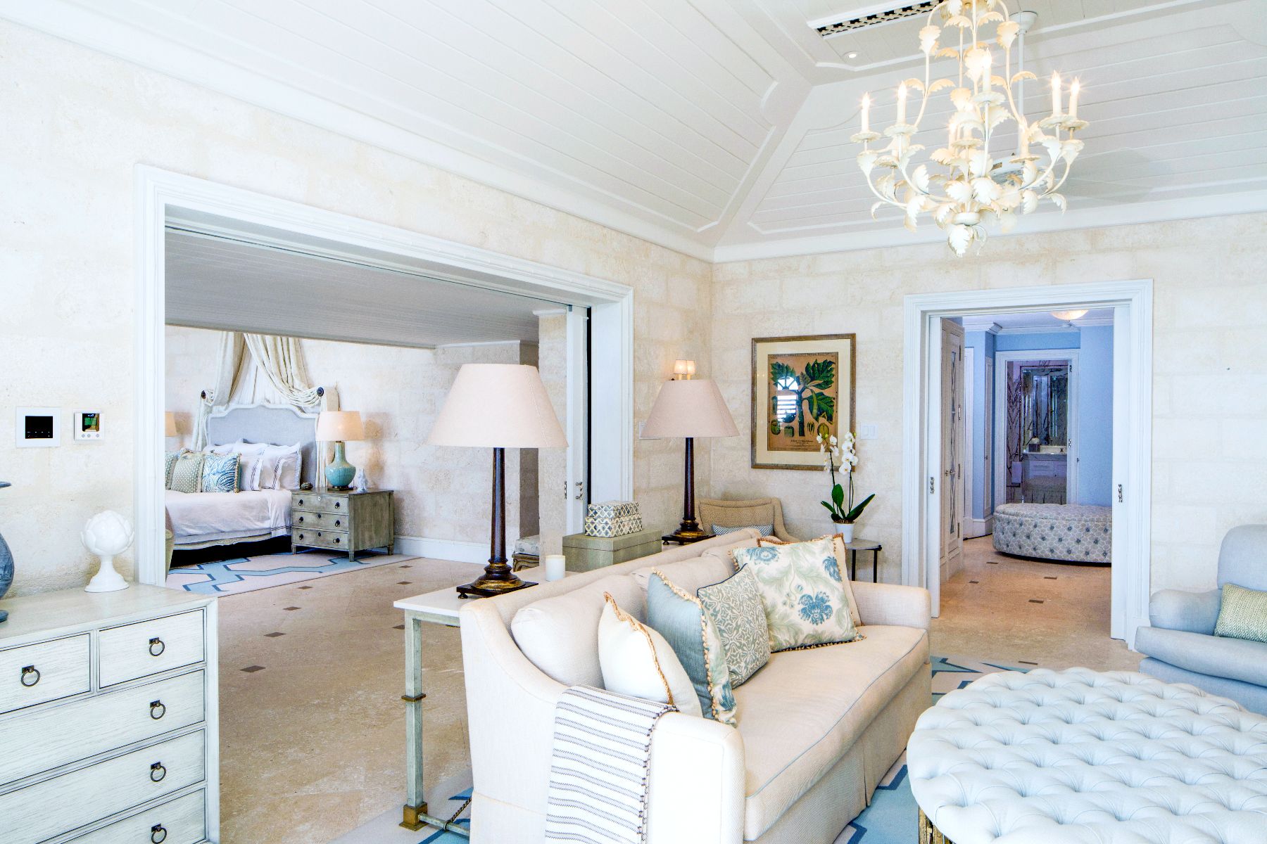 Sitting room in master bedroom at Bachelor Hall in Barbados