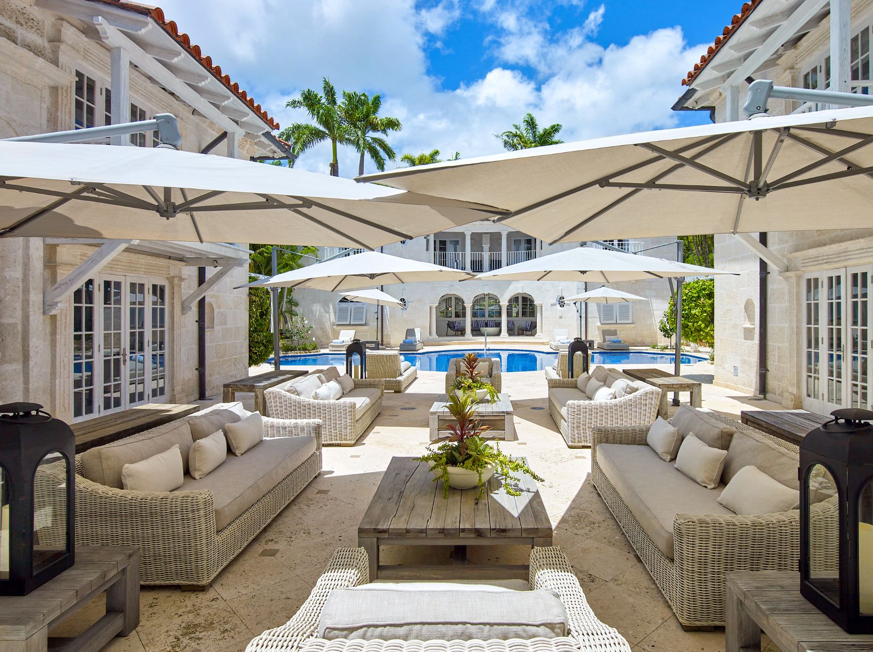 Outdoor seating at Bachelor Hall in Barbados