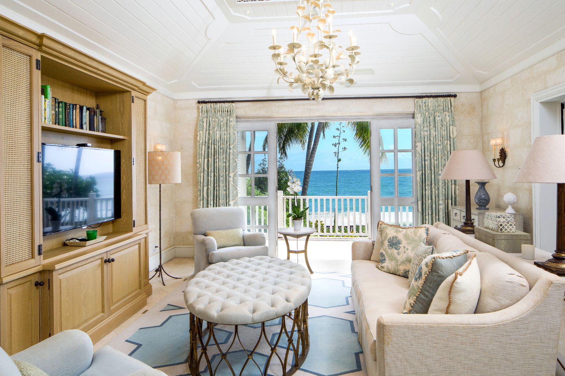 TV room at Bachelor Hall in Barbados