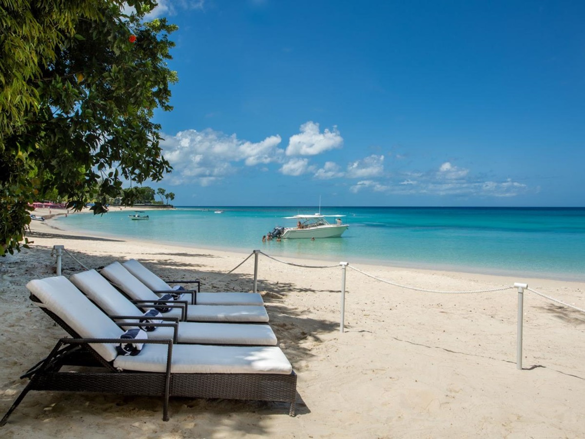 Beach Sun Loungers at Bluff House in Barbados