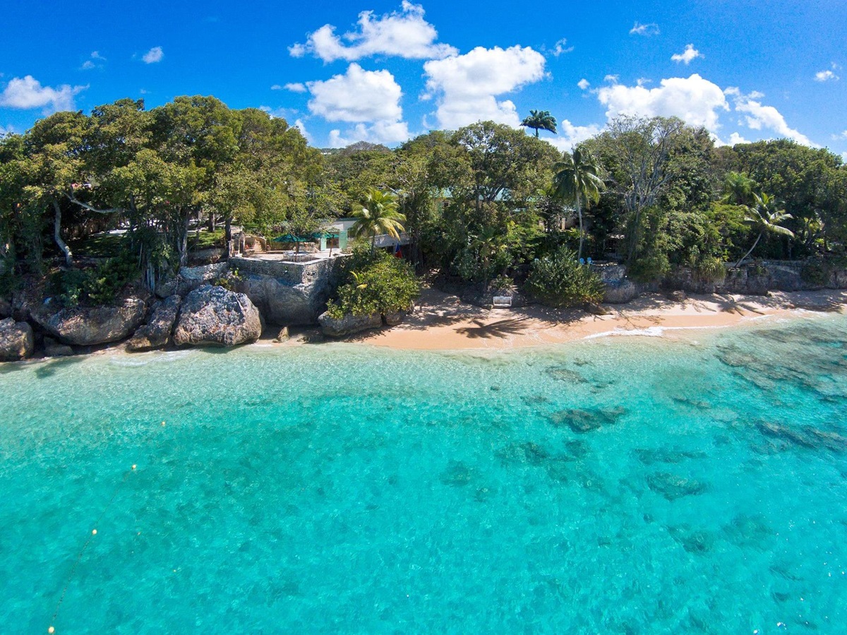 Aerial shot of beach at Crystal Springs in Barbados