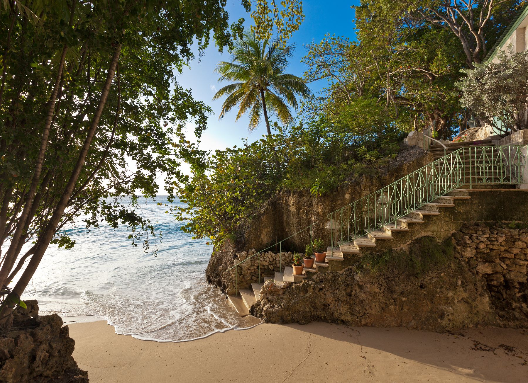Steps down to the beach at Crystal Springs in Barbados