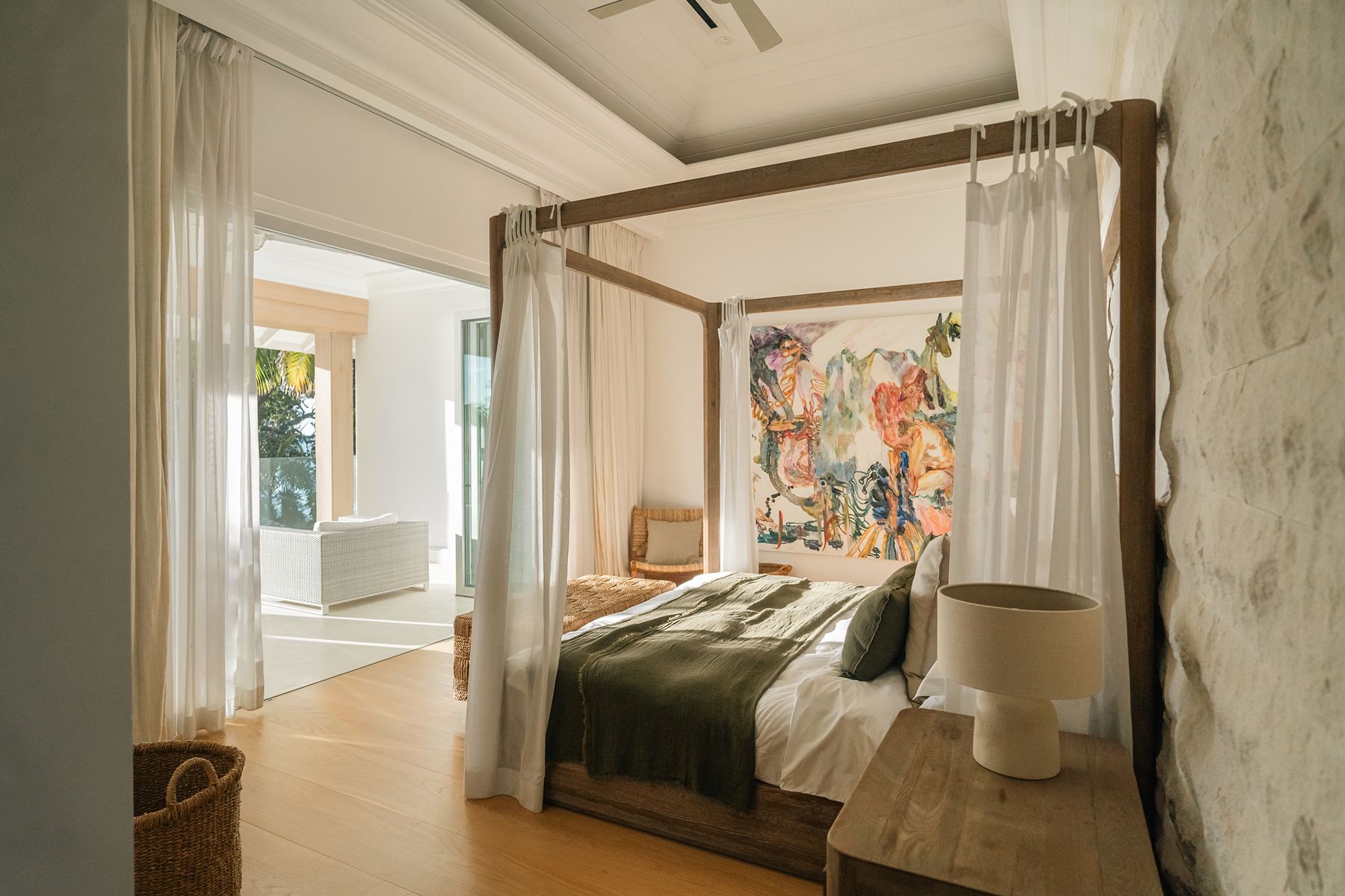 View from double bedroom at Godings Beach House in Barbados