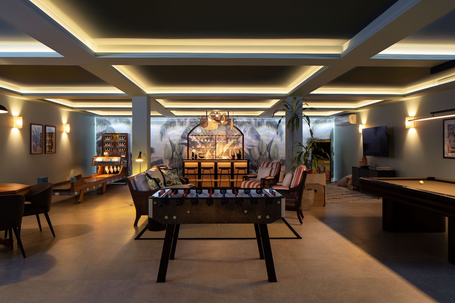 Games room at Kiko in Barbados