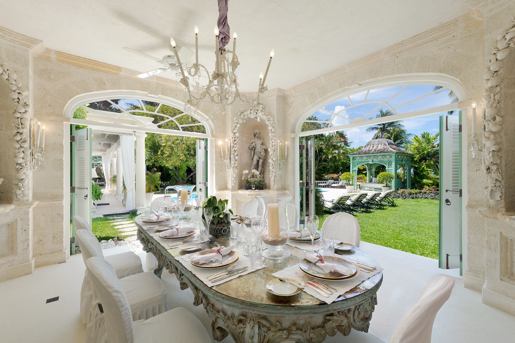 Dining room at Leamington Estate in Barbados