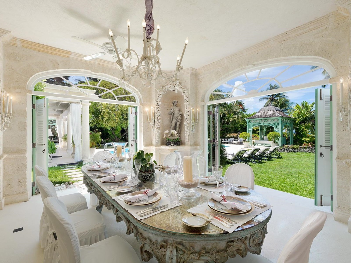 Dining room at Leamington Estate in Barbados