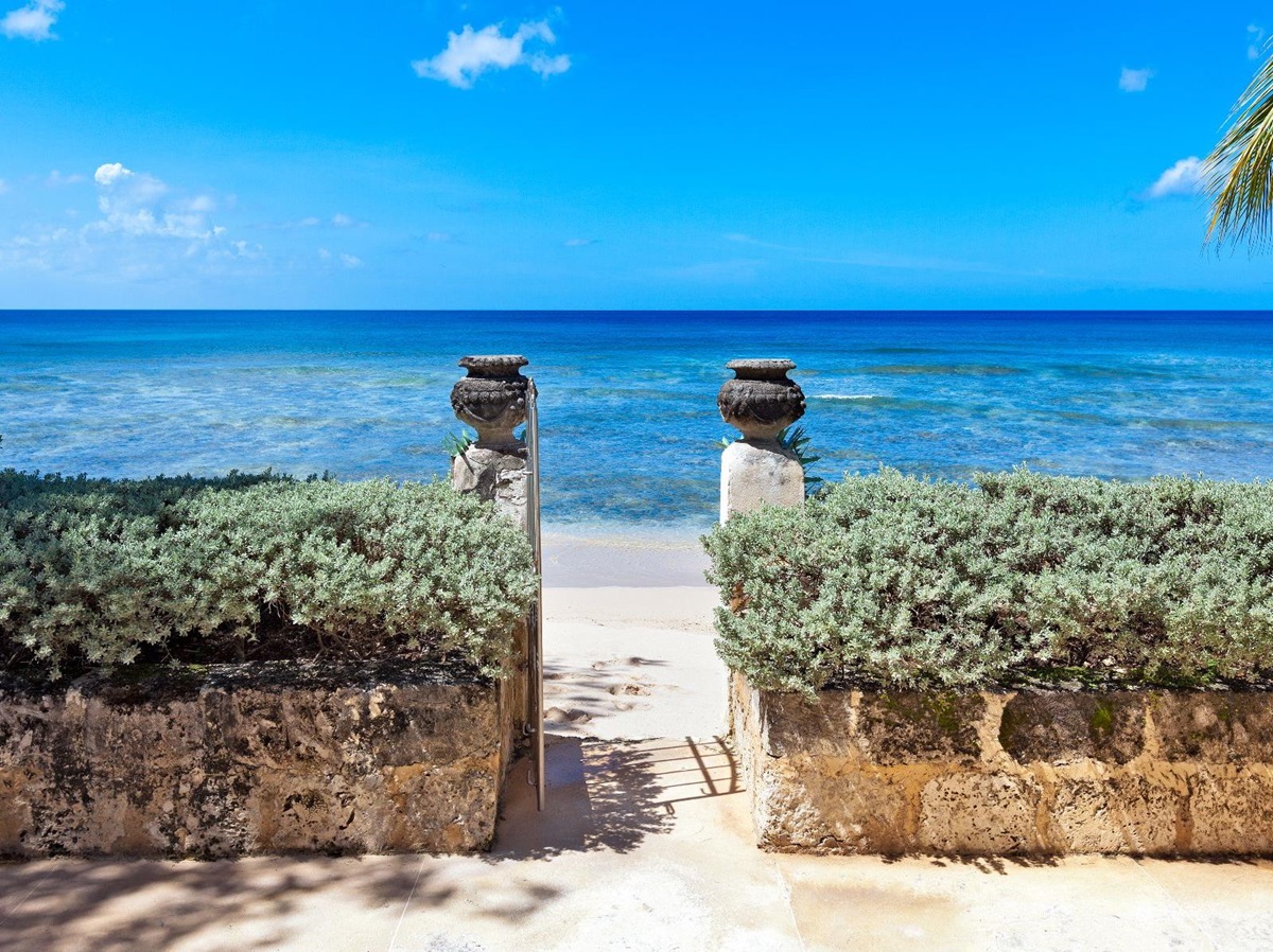 Gate to the beach at Leamington Estate in Barbados