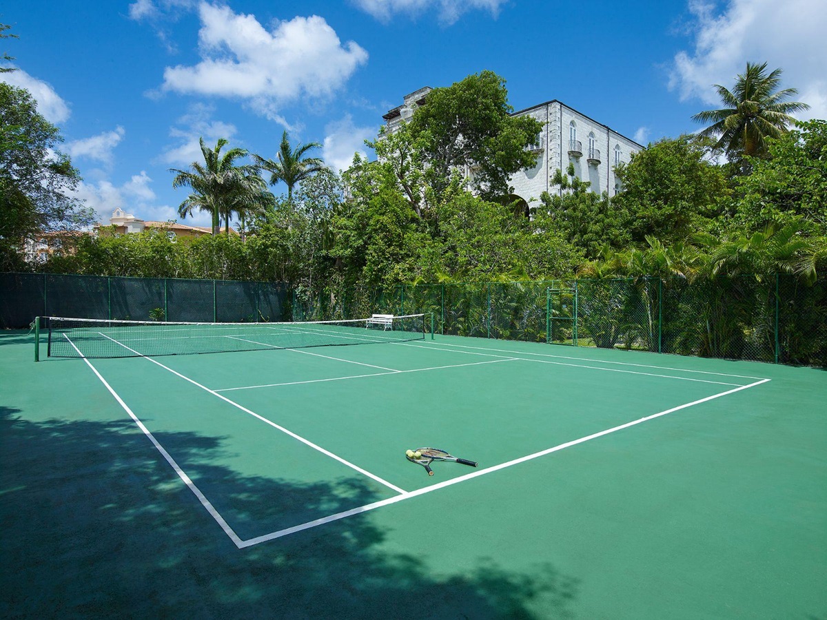 Tennis court at Leamington Estate in Barbados