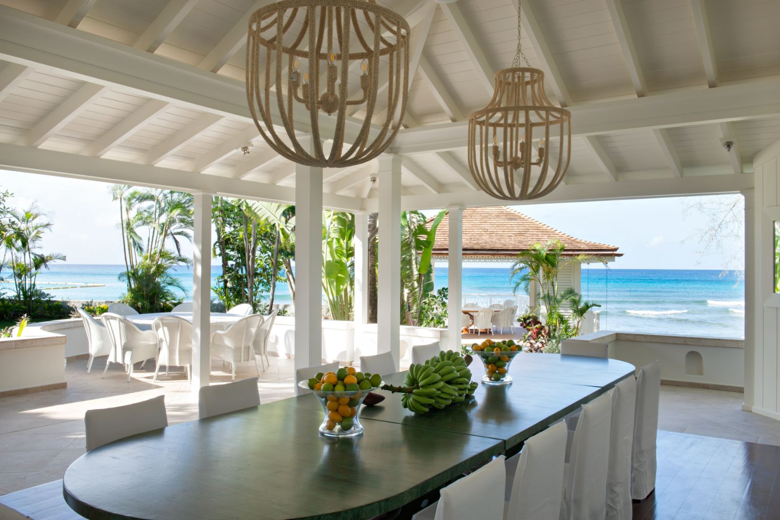 Dining at The Great House, luxury villa in Barbados