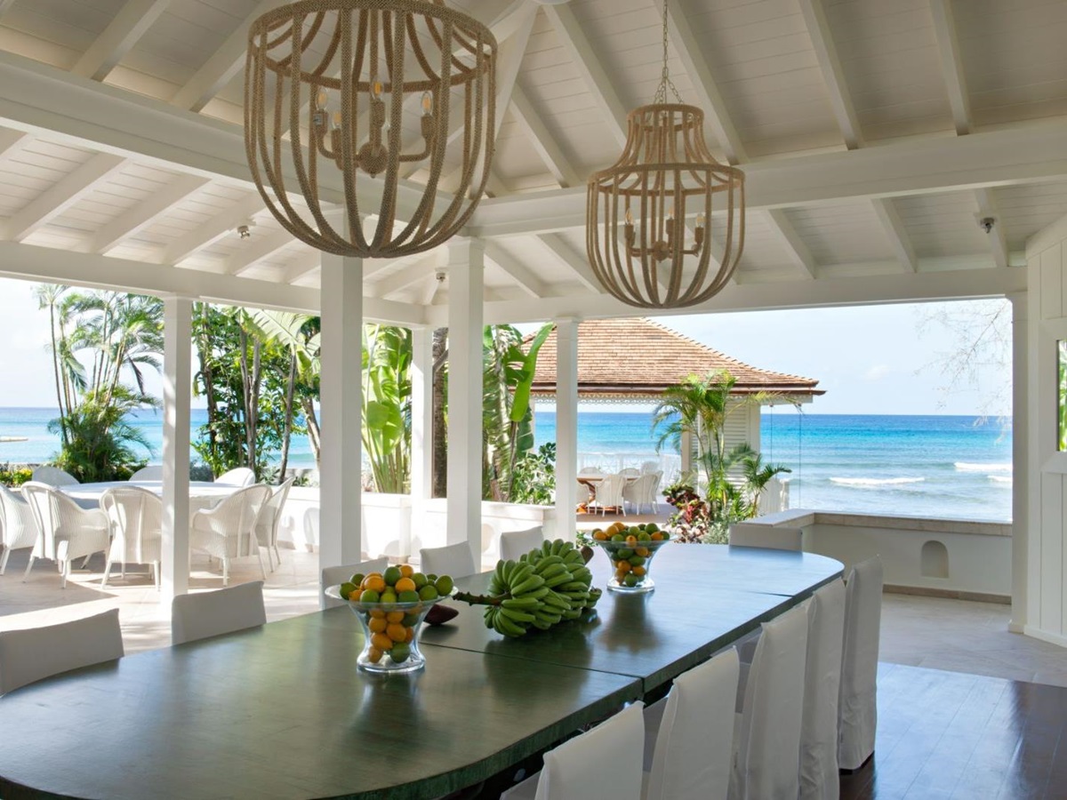 Dining at The Great House, luxury villa in Barbados