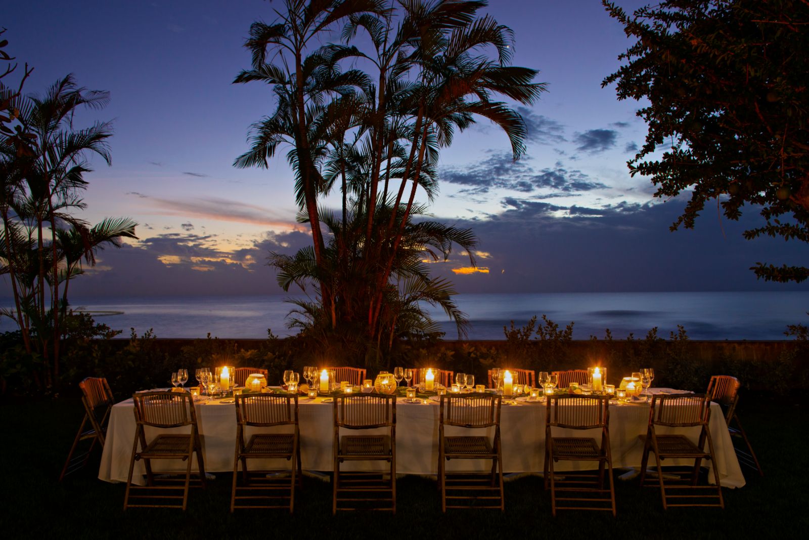 Evening Outdoor Dining at The Great House, luxury villa in Barbados
