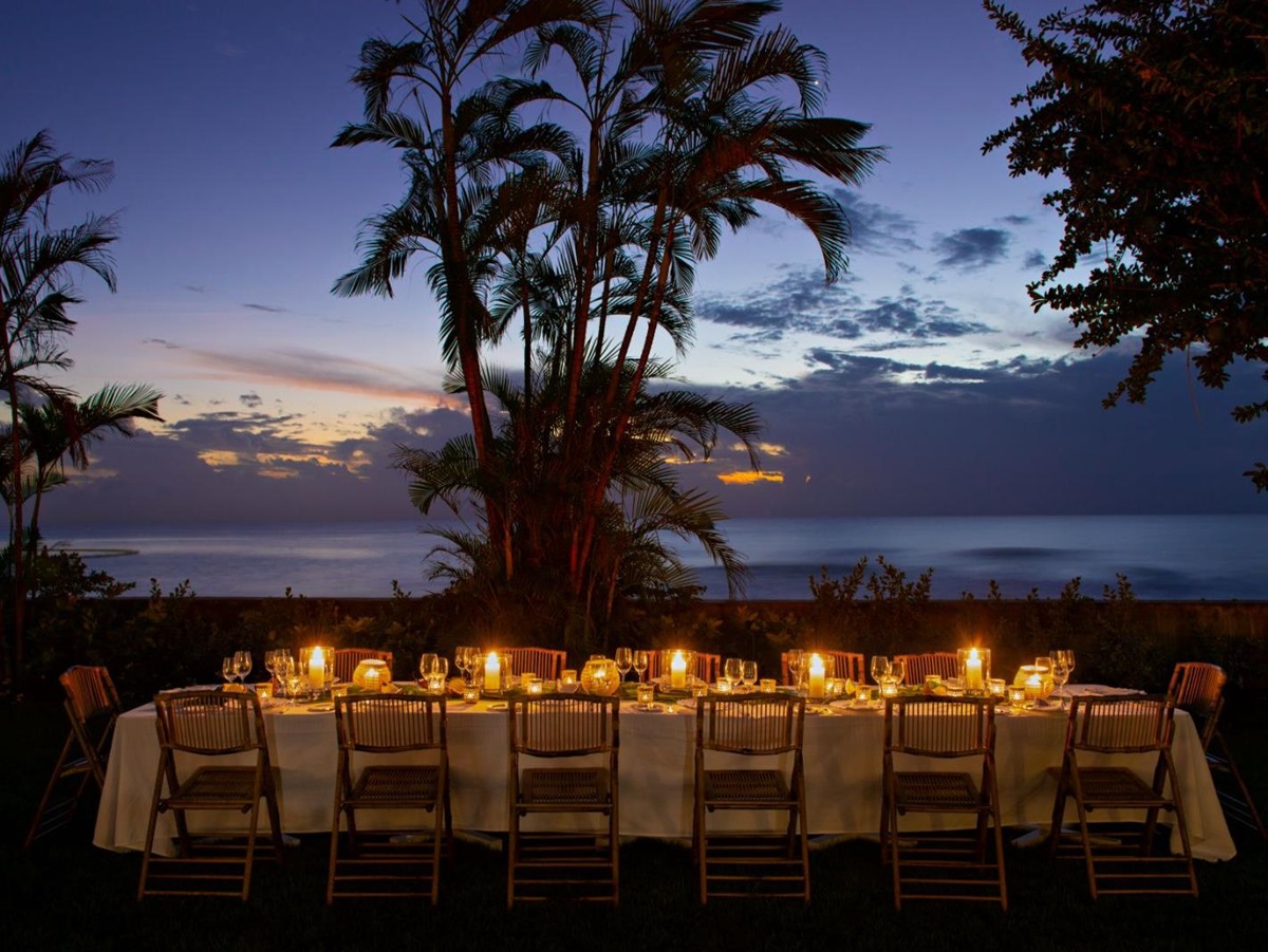 Evening Outdoor Dining at The Great House, luxury villa in Barbados