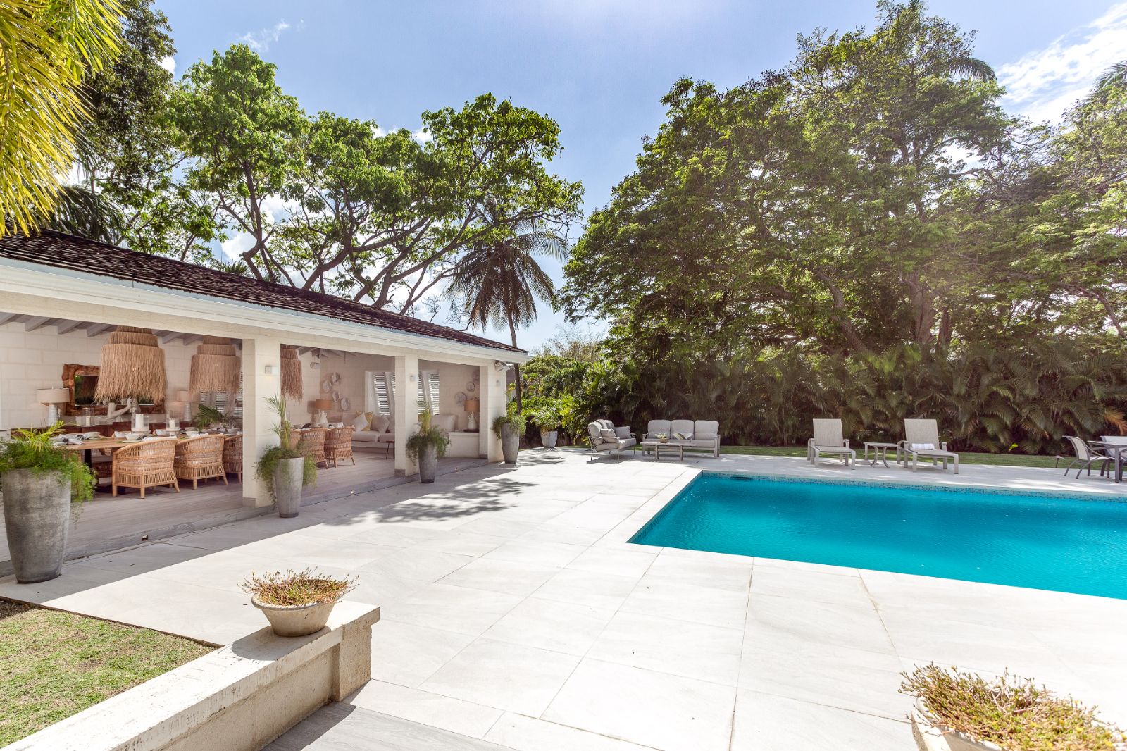 Poolside at Villa Aama in Barbados