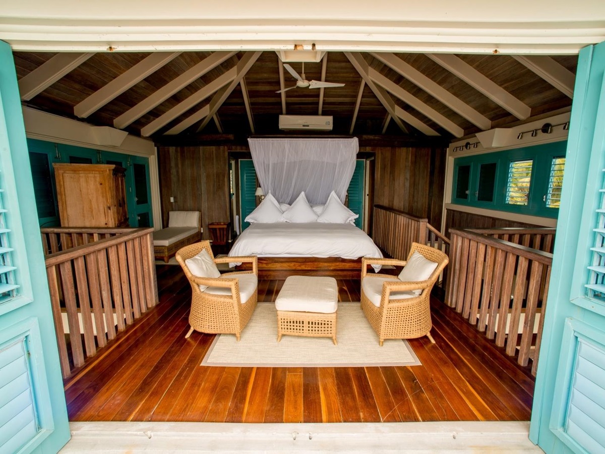 Bedroom at Cayo Espanto in Belize