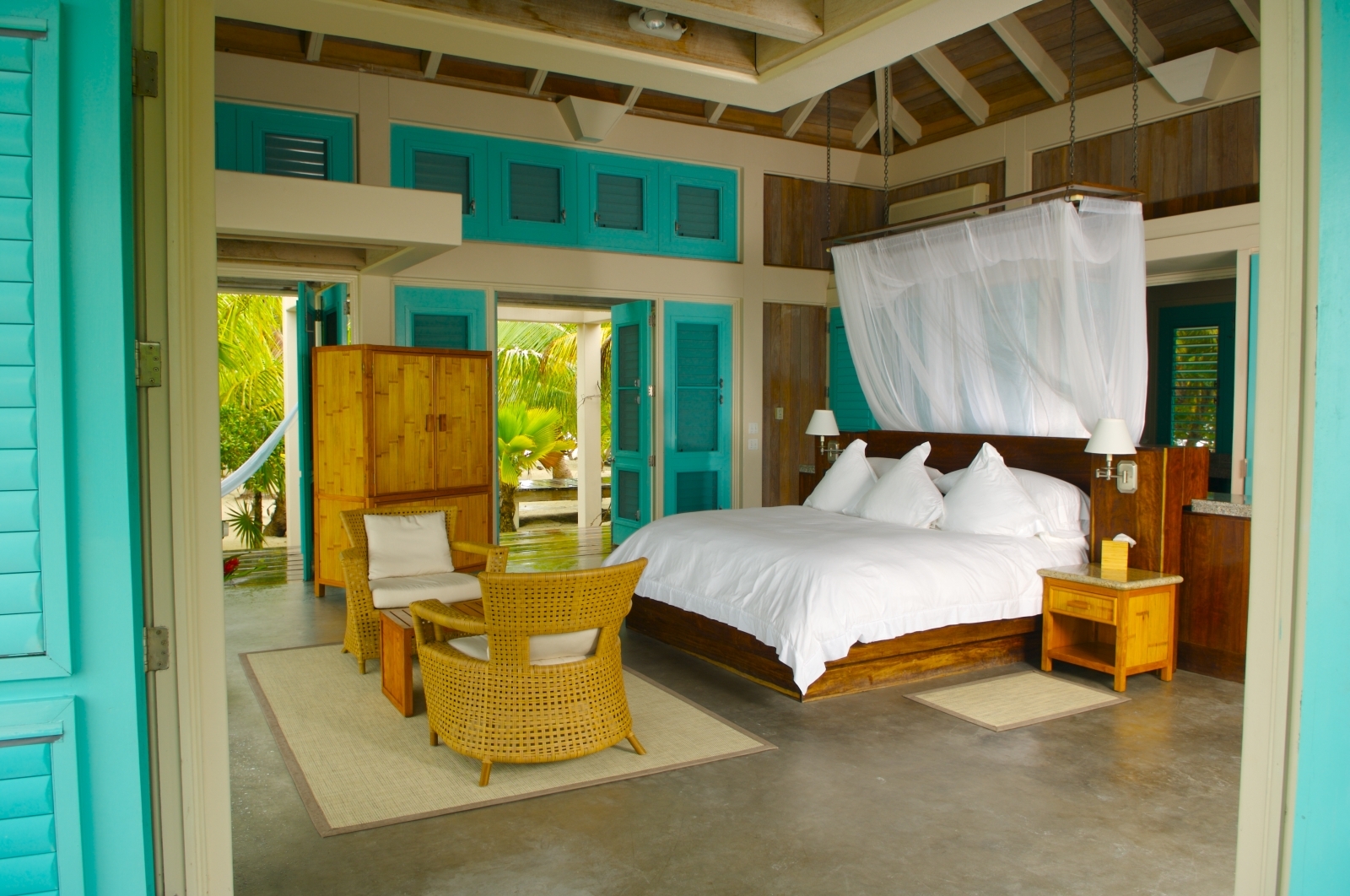 Bedroom at Cayo Espanto in Belize