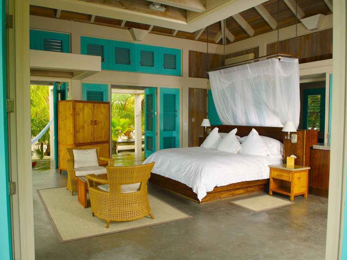 Bedroom at Cayo Espanto in Belize