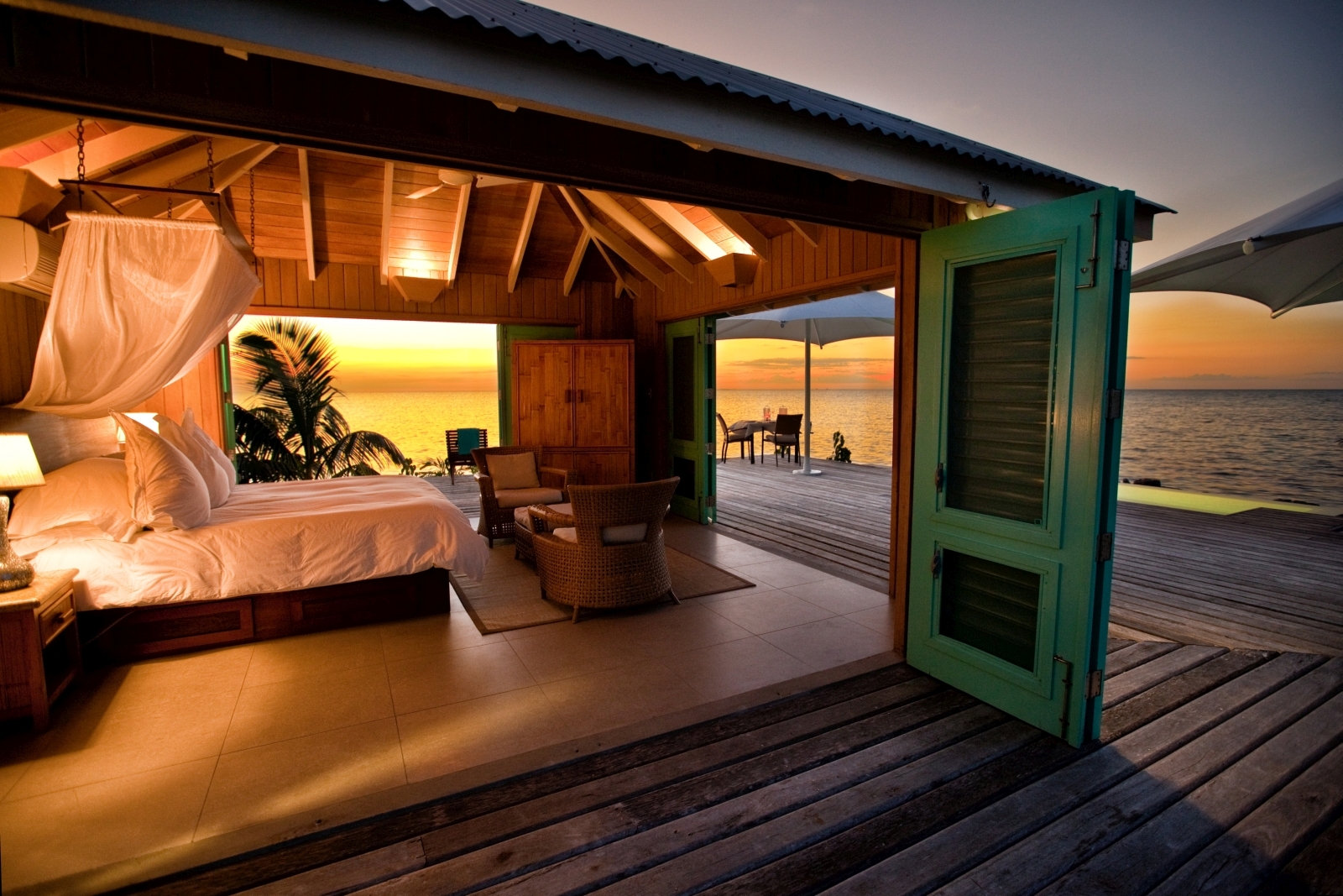 Bedroom at Cayo Espanto in Belize