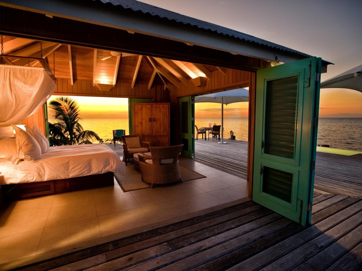 Bedroom at Cayo Espanto in Belize