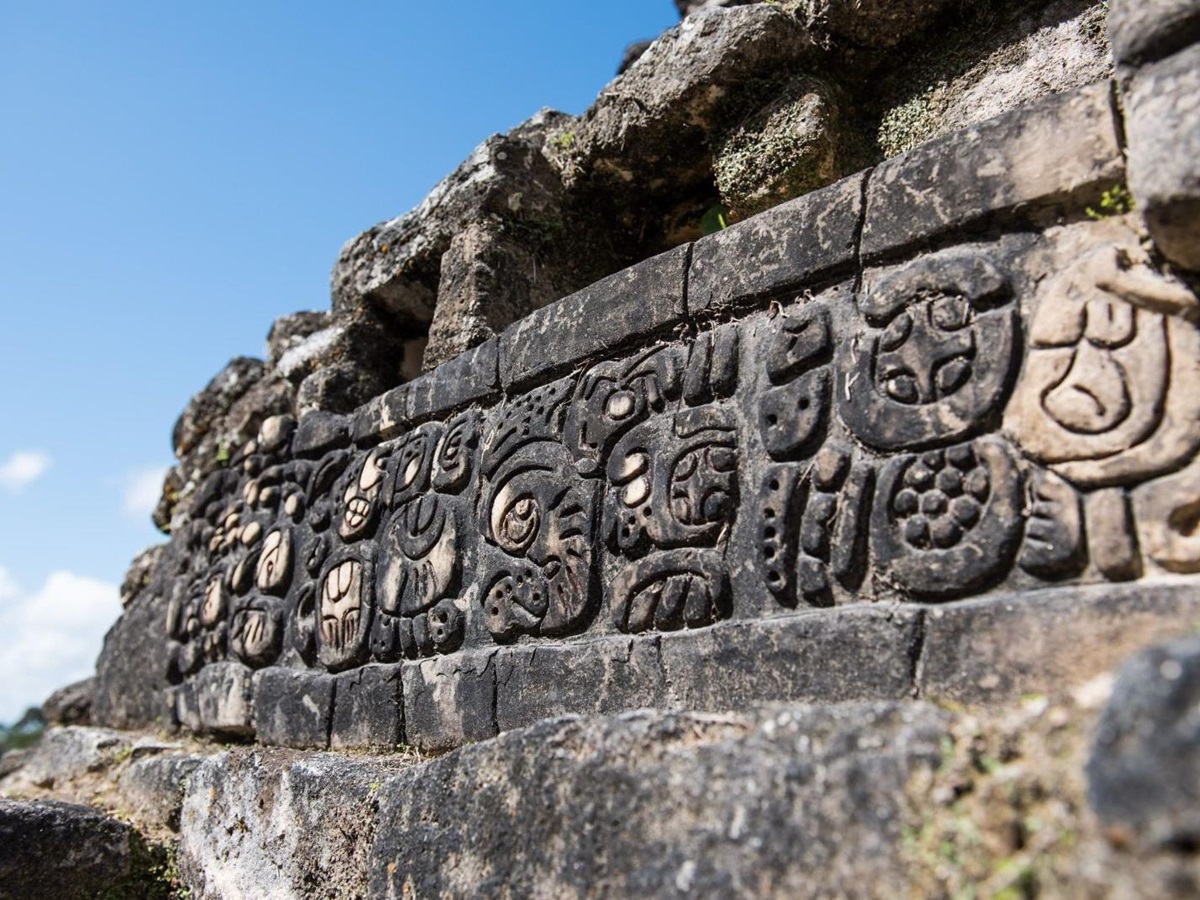 Close up of Caracol archaeological site in the Cayo District, Belize