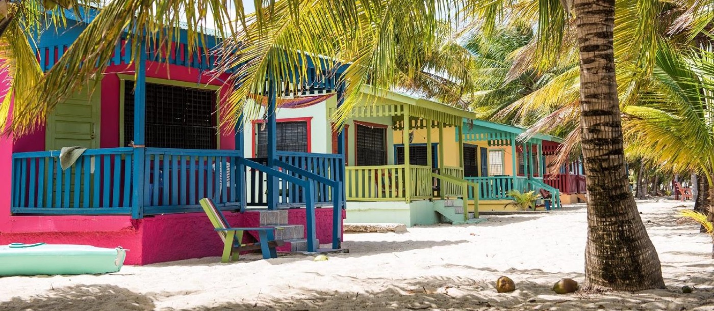 Colourful beachside houses in Placencia Belize