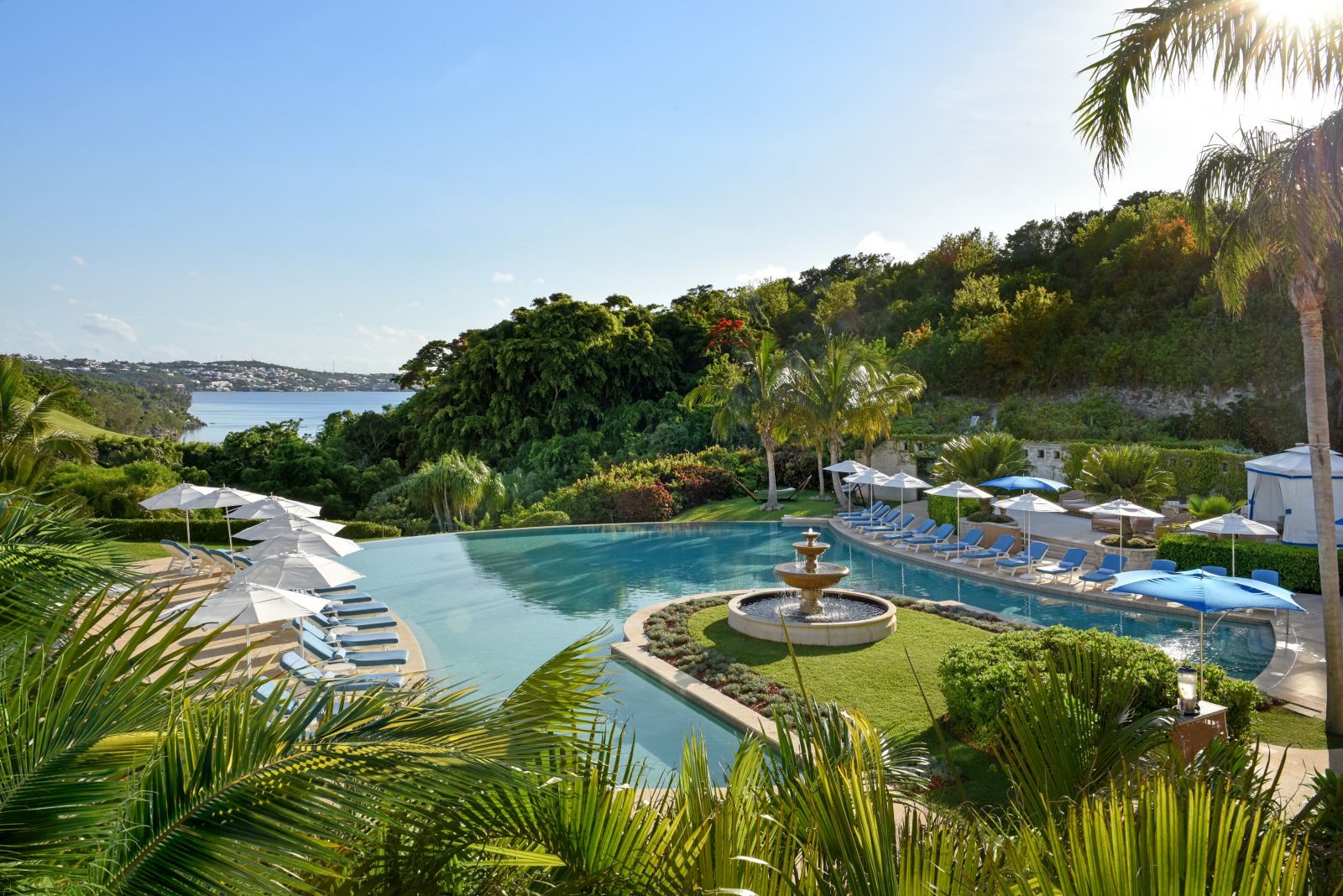 The swimming pool and grounds at the Rosewood Bermuda