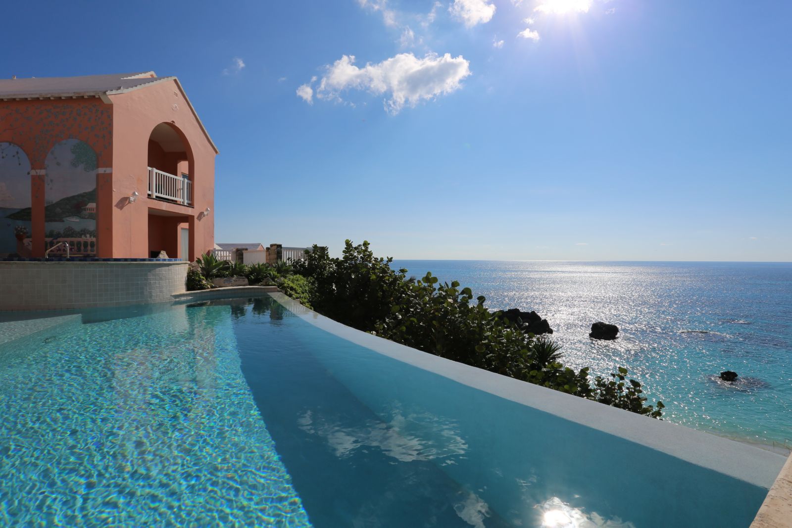 Club swimming pool at The Reefs resort in Bermuda