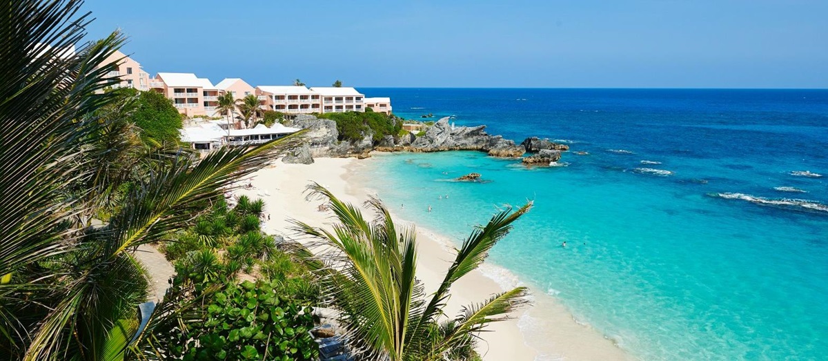 The beach at The Reefs resort in Bermuda