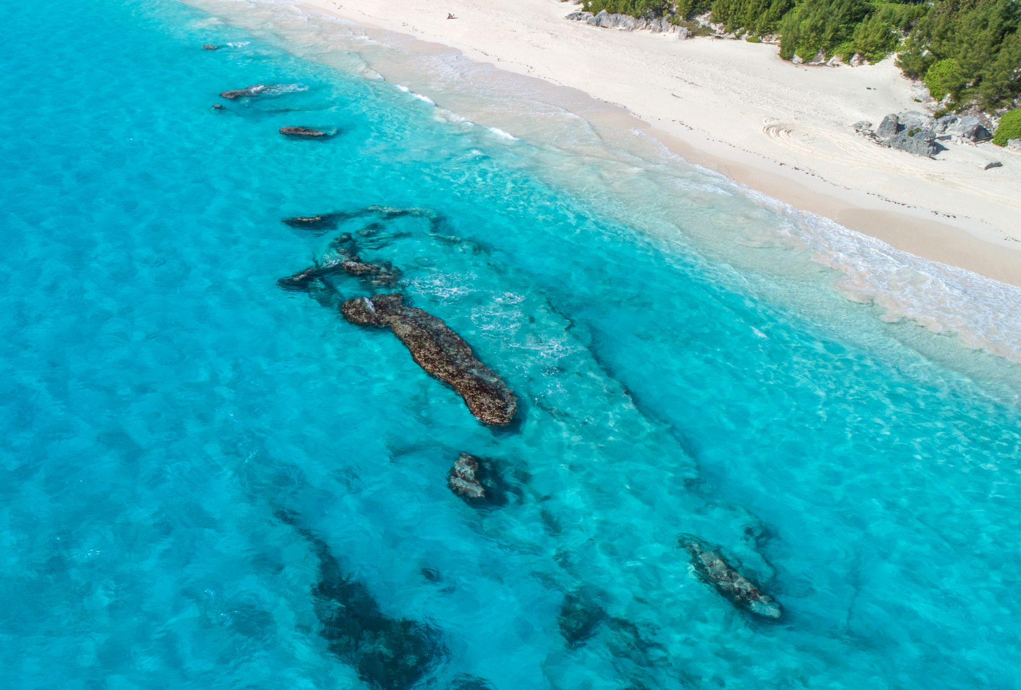 Aerial view of the Bermuda coastline