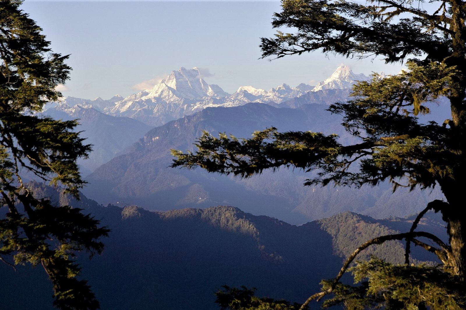 Mountain views from the Amankora Bumthang lodge in Bhutan